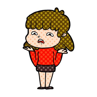 vektör çizim karikatür endişeli kadın