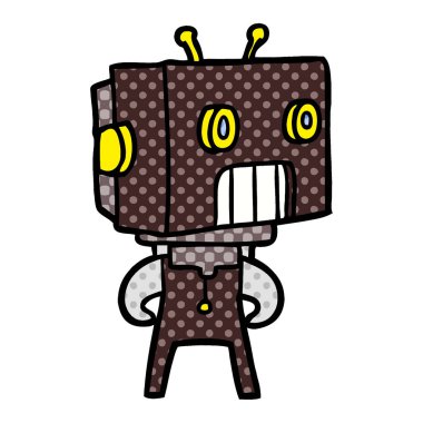 Çizgi film robotunun vektör çizimi