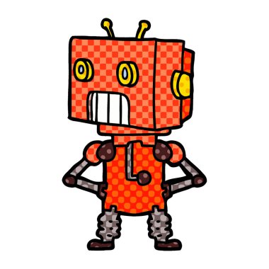 Çizgi film robotunun vektör çizimi