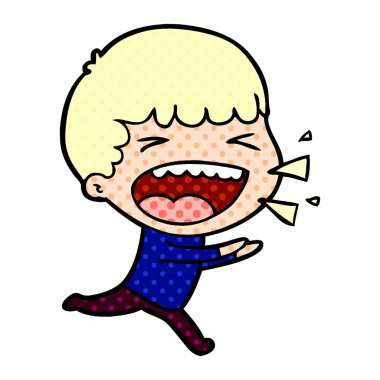 adam gülüyor karikatür vektör çizim