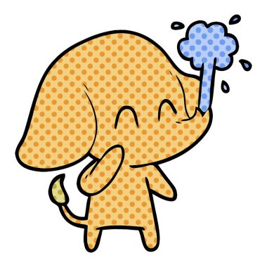 vektör çizim sevimli çizgi fil