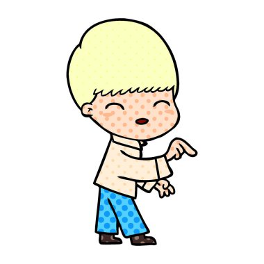 mutlu çizgi film çocuk vektör çizim