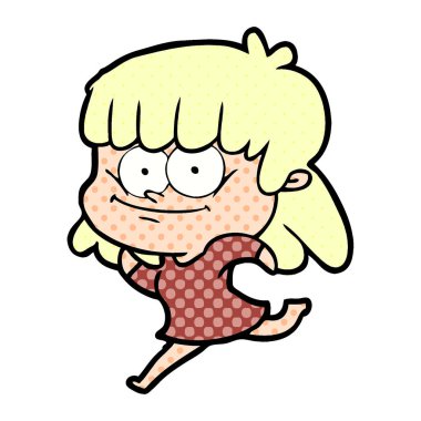 vektör çizim karikatür gülümseyen kadın