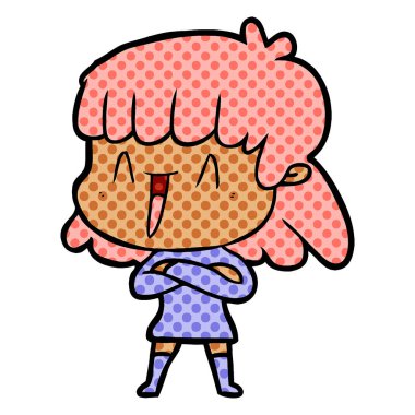 Çizgi filmdeki kadının vektör çizimi