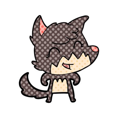 mutlu karikatür fox vektör çizim