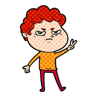 vektör çizim karikatür kızgın adam