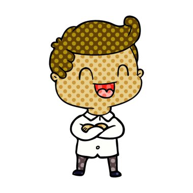 vektör çizim karikatür mutlu adam