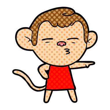 vektör çizim karikatür şüpheli maymun