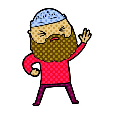 Sakallı çizgi film adamı.