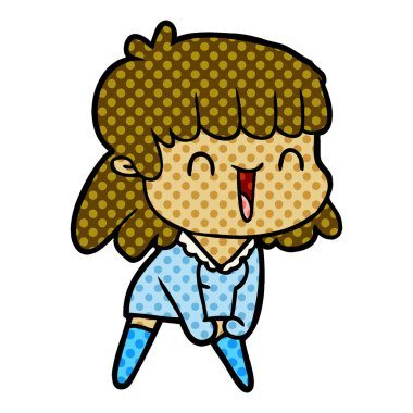 Çizgi filmdeki kadının vektör çizimi