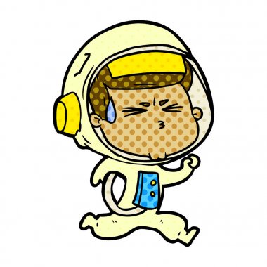 vektör çizim karikatür astronot vurguladı