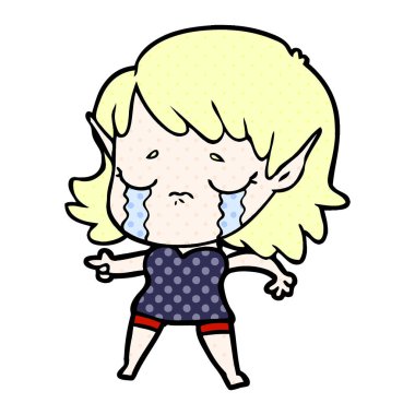 çizgi film ağlayan elf kızı