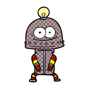 ampul ile mutlu karton robot