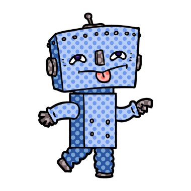 Çizgi film robotunun vektör çizimi