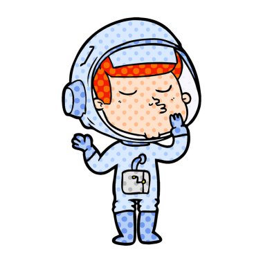 vektör çizim karikatür emin astronot