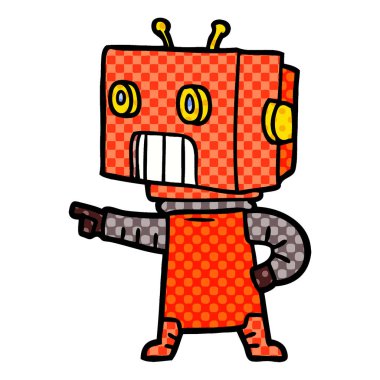 Çizgi film robotunun vektör çizimi