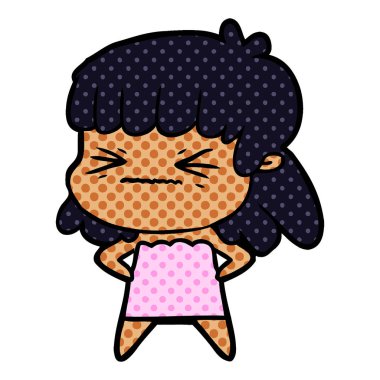 vektör çizim karikatür kızgın kız