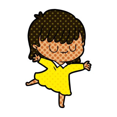 Çizgi filmdeki kadının vektör çizimi