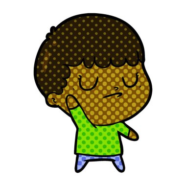 vektör çizim karikatür huysuz çocuk