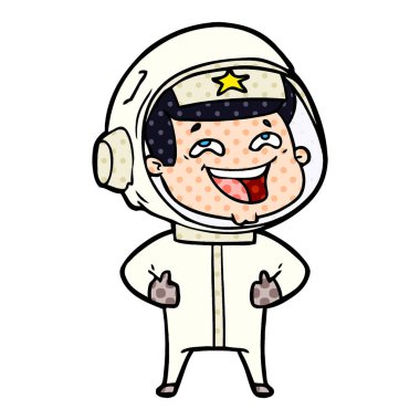 vektör çizim karikatür gülen astronot