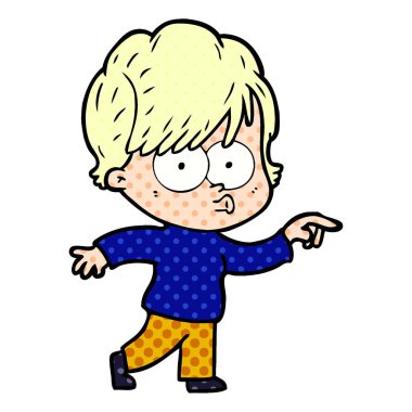 Çizgi filmdeki kadının vektör çizimi