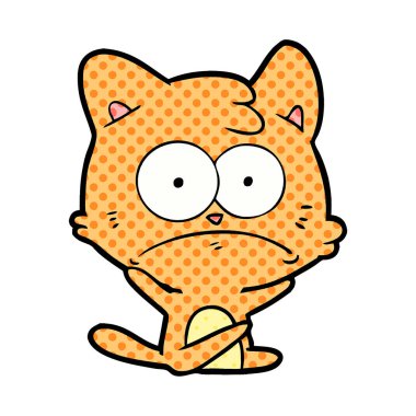 vektör çizim karikatür gergin kedi