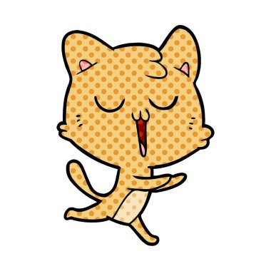  vektör çizim karikatür kedi şarkı
