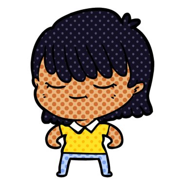 Çizgi filmdeki kadının vektör çizimi