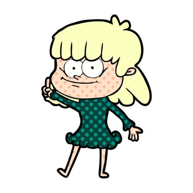 vektör çizim karikatür gülümseyen kadın