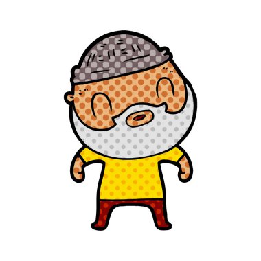 vektör çizim karikatür sakallı adam