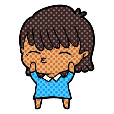 Çizgi filmdeki kadının vektör çizimi