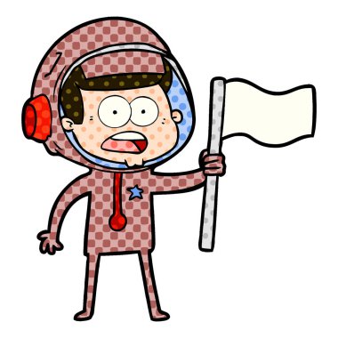 Çizgi film astronotunun vektör çizimi