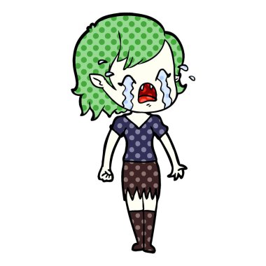 ağlayan vampir kız çizgi film