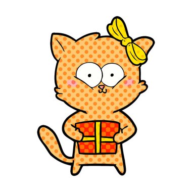 Çizgi film kedisinin vektör çizimi