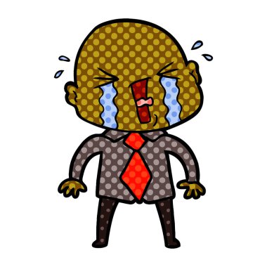 çizgi film ağlayan kel adam