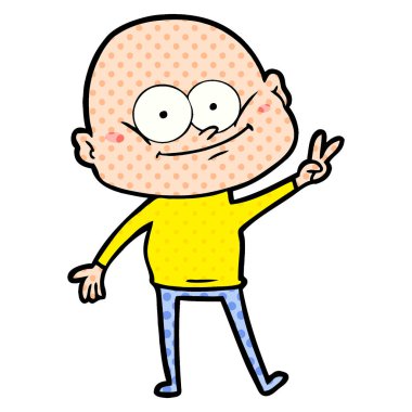 karikatür kel adam bakıyor