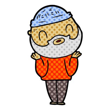 vektör çizim karikatür sakallı adam