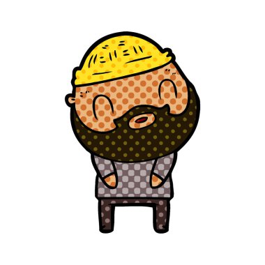 vektör çizim karikatür sakallı adam