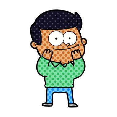 vektör çizim karikatür mutlu adam