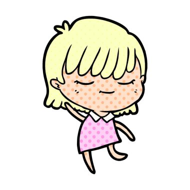 Çizgi filmdeki kadının vektör çizimi