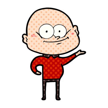 karikatür kel adam bakıyor