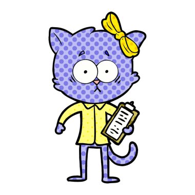 Çizgi film kedisinin vektör çizimi