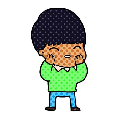 mutlu çizgi film çocuk vektör çizim