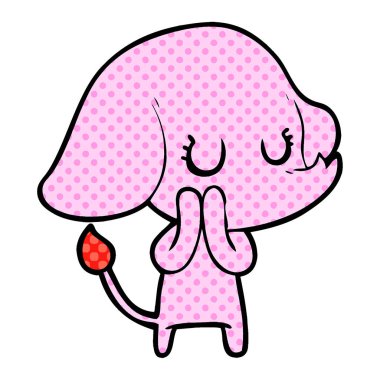 vektör çizim sevimli çizgi fil