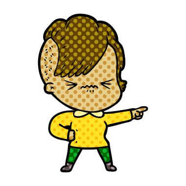 karikatür rahatsız hippi kız