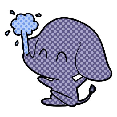 vektör çizim sevimli çizgi fil