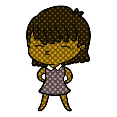 Çizgi filmdeki kadının vektör çizimi