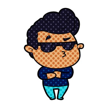 vektör çizim karikatür cool adam