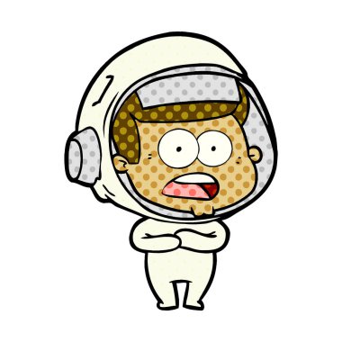 Çizgi film astronotunun vektör çizimi