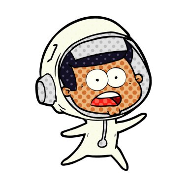 Çizgi film astronotunun vektör çizimi